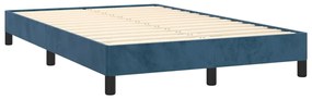 3269629 vidaXL Cadru de pat, albastru închis, 120x190 cm, catifea