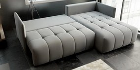 Colțar extensibil dumonde cu ladă de depozitare si sezut confortabil din spuma high-density, Malta Royal Grey II 235x185 cm