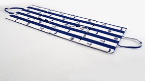 Sezlong de plaja PRUH A KOTVICKA 137x49 cm, albastru-alb