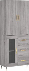 vidaXL Dulap înalt, gri sonoma, 69,5x34x180 cm, lemn compozit