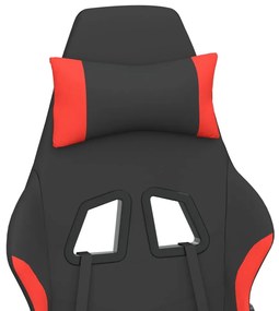 Scaun de gaming pivotant cu taburet, negru si rosu, textil 1, Rosu, Cu suport de picioare