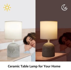 Lampă de masă 1xE14/40W/230V bej/albă Aigostar