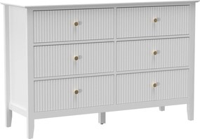 HOMCOM Comodă Sideboard cu 6 sertare Dulap modern de depozitare pentru living dormitor hol 100 x 40 x 78 cm Alb | Aosom Romania