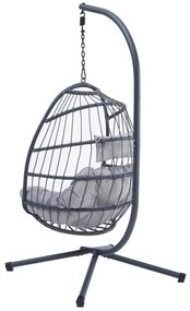 Autronic Fotoliu suspendat, metal, polyrattan,gri, AZ-V 1269GREY