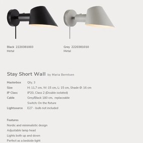 Aplica de perete design modern Stay gri
