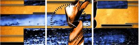 Tablou picturii abstracte (cu ceas) (90x30 cm)
