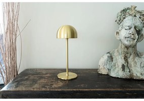 Veioză alămie LED cu control prin telecomandă cu abajur din metal (înălțime 30 cm) Tim – Sirius