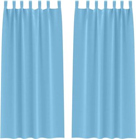 vidaXL Perdele Opaque cu Inel 2 pcs Albastru deschis 260 x 140 cm