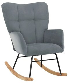 Fotoliu gri balansoar cu tapițerie din catifea Elza – Støraa