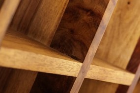 Raft pentru sticle vin/ Masuta laterala CUBUS 40cm sheesham A-41137 VC