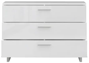 Comoda Soprano, Alb Si Alb Super Lucios, 120.1 Cm