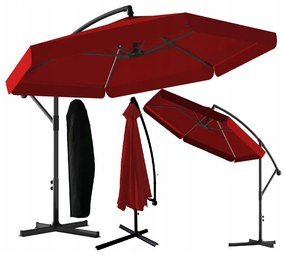 Umbrelă de grădină roșie cu suport