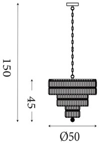 Searchlight 1375-5AB - Candelabru suspendat pe lanț EMPIRE 5xE14/60W/230V
