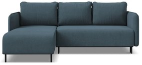 Colțar albastru extensibil/cu spațiu de depozitare (cu colț pe partea stângă) Luana – Makamii