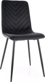 Scaun DAREN, negru - Bluvel 19, stofa catifelata/metal, 45x39x91 cm