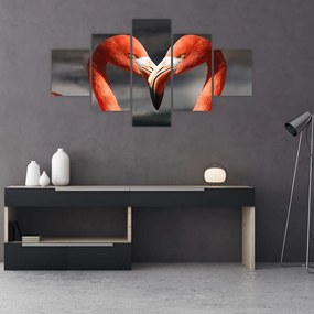 Tablou cu doi flamengo îndrăgostiți (125x70 cm), în 40 de alte dimensiuni noi