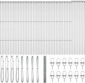 vidaXL Stâlp de gard. Argintiu 100 x 1,5 m (mesh de 50 mm) Oțel