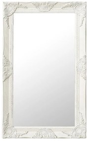 vidaXL Oglindă de perete în stil baroc, alb, 50 x 80 cm