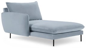 Șezlong albastru deschis cu tapițerie din catifea (cu colțar pe partea stângă ) Vienna – Cosmopolitan Design