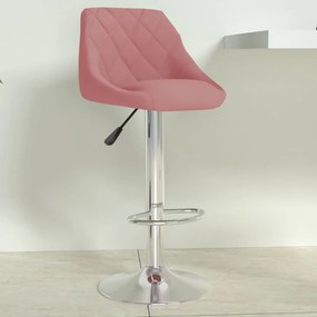 vidaXL Scaun de bar, roz, catifea