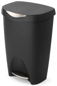 Coș de gunoi negru cu pedală din plastic 50 l Brim – Umbra