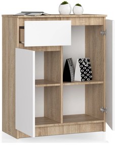 Comodă Kaveri (Stejar sonoma + Alb). 1069584