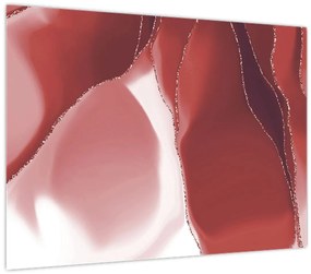 Tablou pe sticlă - Floare abstractă roșie N⁰3 (70x50 cm)