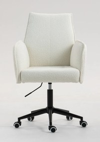 HR280K Scaun Crem Boucle cu Bază Neagră