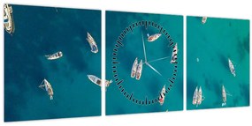Tablou - Sailboats (cu ceas) (90x30 cm)