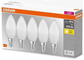 SET 5x Bec LED BASE B40 E14/4,9W/230V 2700K - Osram