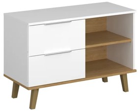 Comodă Nickole 2S/90 (alb + Stejar pietros). 1053083
