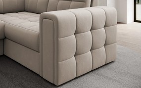 Coltar extensibil stanga 5 locuri ELTAP, LT-18SO, Blewett, 299x198x82 cm, lemn/poliester, bej inchis