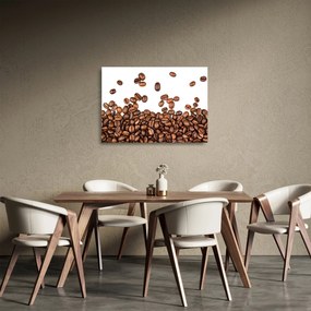 Tablou pe sticlă - Boabe de cafea (70x50 cm)