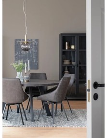 Vitrină neagră din lemn masiv de stejar 95x195 cm Everett - Rowico