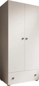 Dulap Emily hinged with a heart-shaped handle (Gri) – 80x50x177 cm – Alb