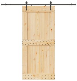 vidaXL Ușă glisantă cu set feronerie, 100x210 cm, lemn masiv de pin