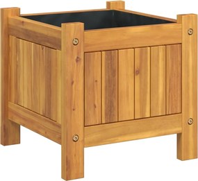 vidaXL Jardinieră de grădină cu căptușeală, 31x31x30 cm, lemn acacia