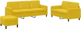 vidaXL Set de canapele, 3 piese, galben, catifea