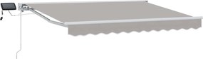 vidaXL Cadru manual de marchiză cu LED-uri Gri deschis 3,5 x 2,5 m