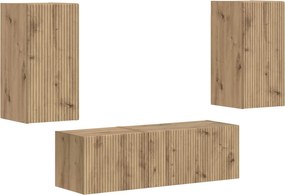 vidaXL Set Dulap pentru Televizor Montat pe Perete 4 pcs Lemn compozit