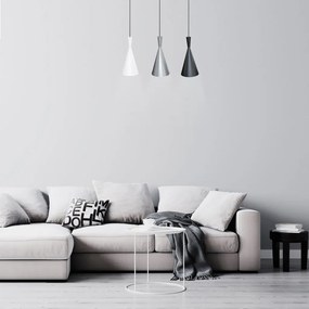 Lustra suspendata design modern Trincola alb, argintiu, negru