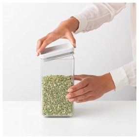 Borcan pentru depozitare Brabantia Tasty+ 1001157, 1,6 l, Transparent/ Gri deschis