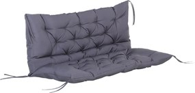 Outsunny Pernuță pentru Bancă de Grădină sau Leagăn de Grădină 132x110x10 cm cu 6 Curele de Fixare Gri Închis | Aosom Romania