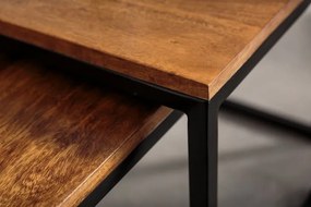 Set de 2 masute design industrial Elements Long Sheesham