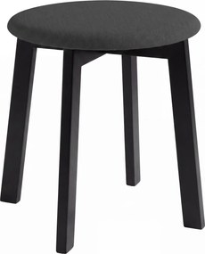 MAZZONI EXPORT Taburet rotund ZOI Negru (Storm 100) / cadru din lemn de fag negru