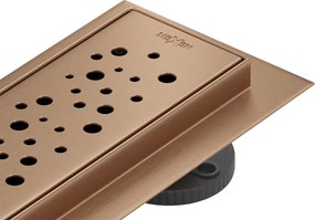 Mexen Flat 360° M12 scurgere liniară rotativă 70 cm, cupru periat - 1C21070-40