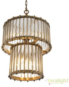 Lustra design LUX cu sticla modelata manual Tiziano, alama antic 111133 HZ