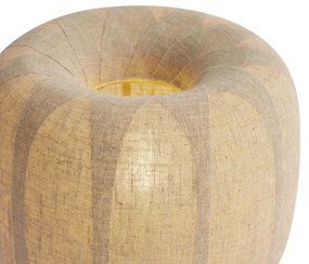 Lampă de masă inteligentă neagră cu abajur bej din in 28cm, inclusiv Wifi A60 - Nami