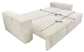 Canapea extensibila, crem, HARPERA BIG SOFA