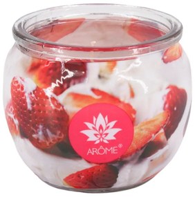 Lumânare parfumată Arome Strawberry Cream în sticlă, 90 g